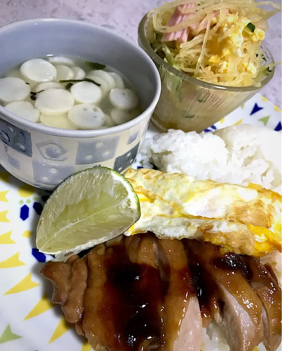 照り焼きチキン、そうめん瓜の酢の物|Moemi Saさん