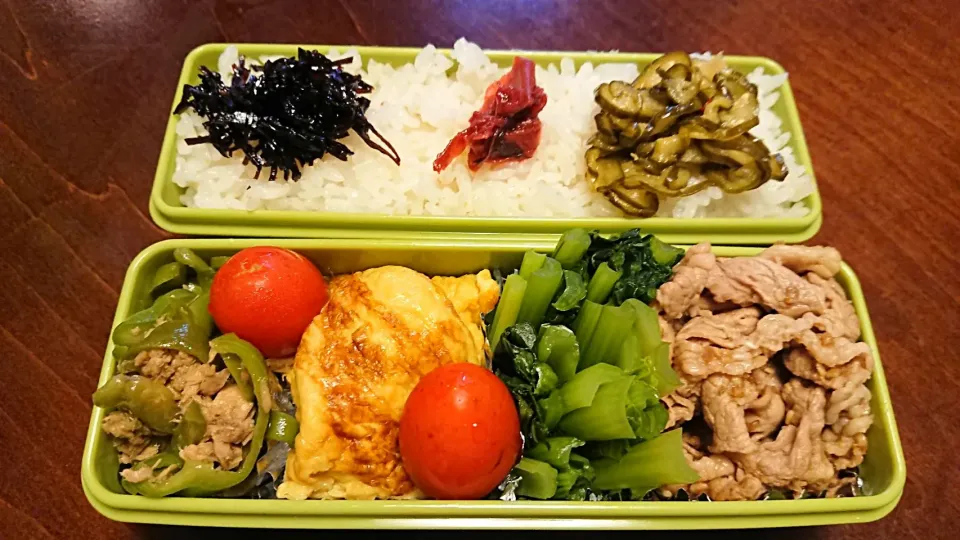 牛肉サクサクしょうゆ炒め弁当
 #今日のお弁当|りょーさん