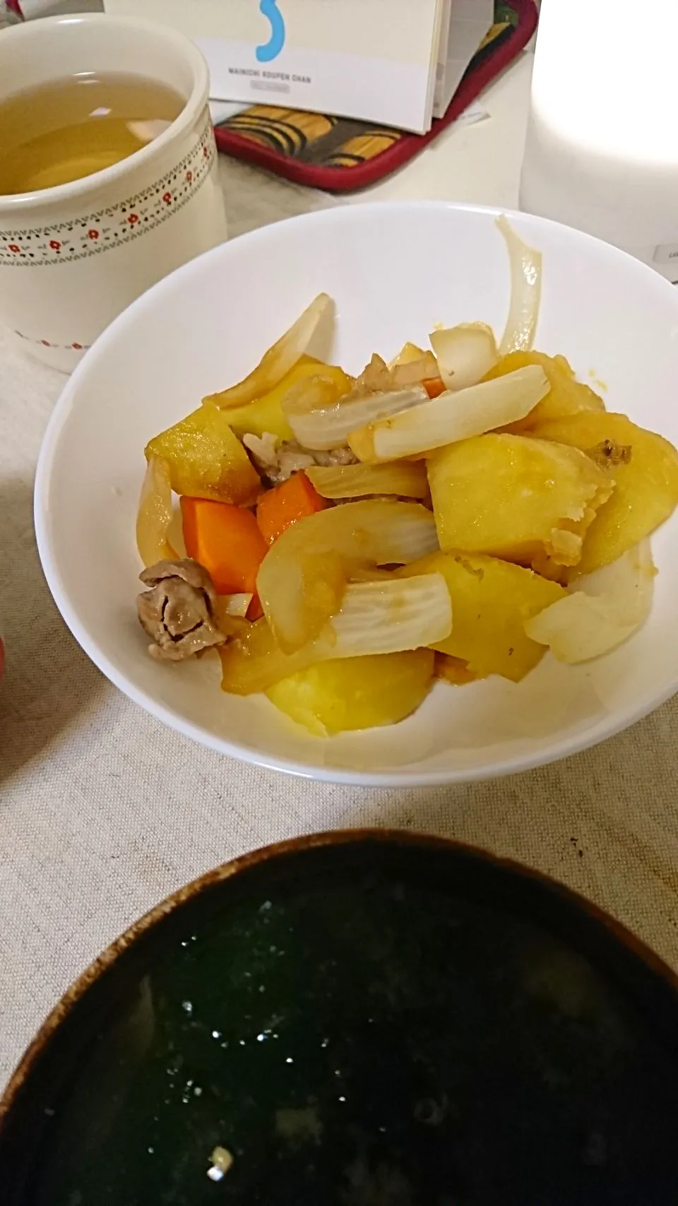 肉じゃが #大量生産 #お味噌汁 #和食|やのさん