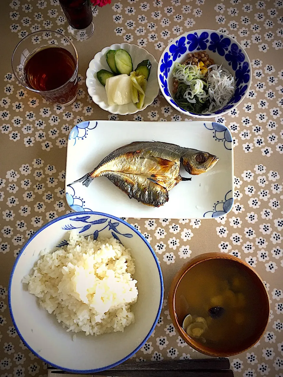 和朝食 アジの干物|えのさん