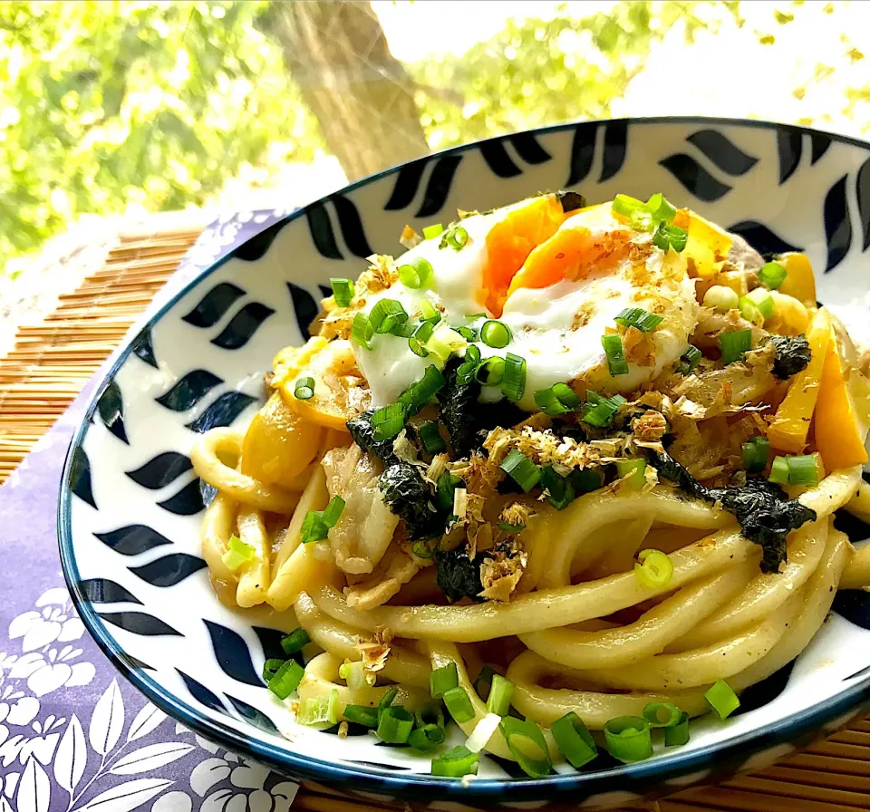 昼ごはん 味ぽんでさっぱり焼うどん|砂雪さん