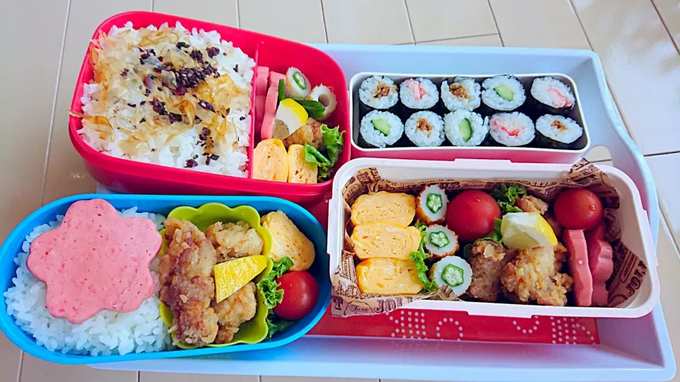 Snapdishの料理写真:みんなのお弁当～🎶 2018.8.6|mayumiさん