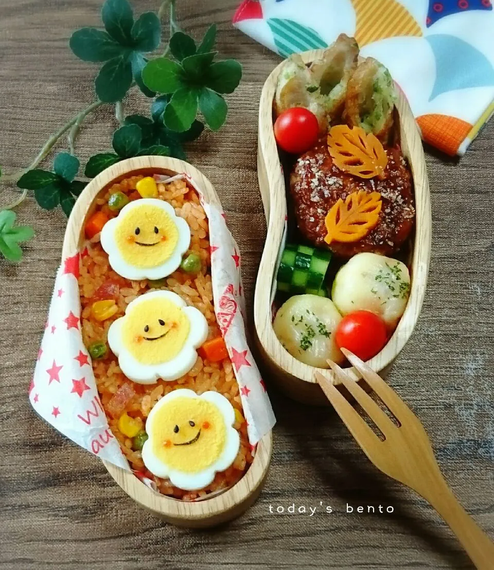 Snapdishの料理写真:ケチャップライス弁当🌼|erinko0205さん