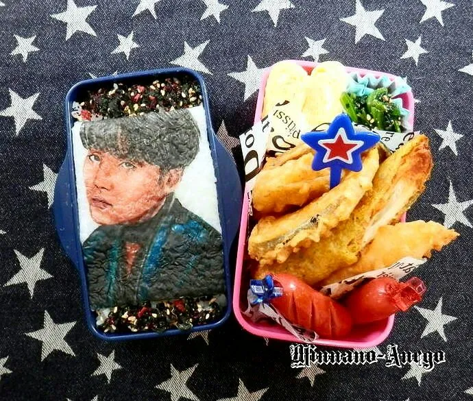 防弾少年団『シュガ/슈가/SUGA』弁当
 #オブラートアート
 #オブアート
 #似顔絵弁当|みんなのあねごさん