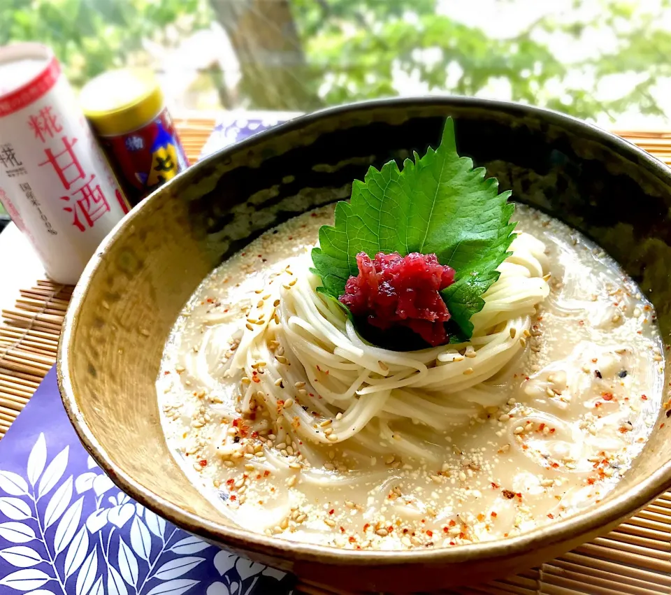 昼ごはん  梅甘酒素麺|砂雪さん