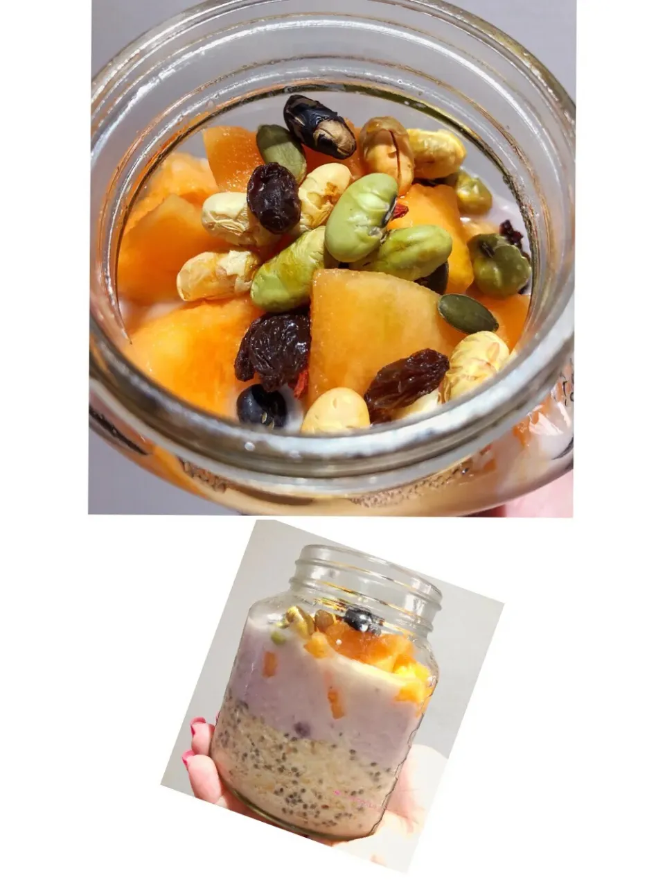 🌾Overnight oats ➕organic mixed nut ➕yogurt ➕🇦🇺🍈|🎀Kittyna🌸さん