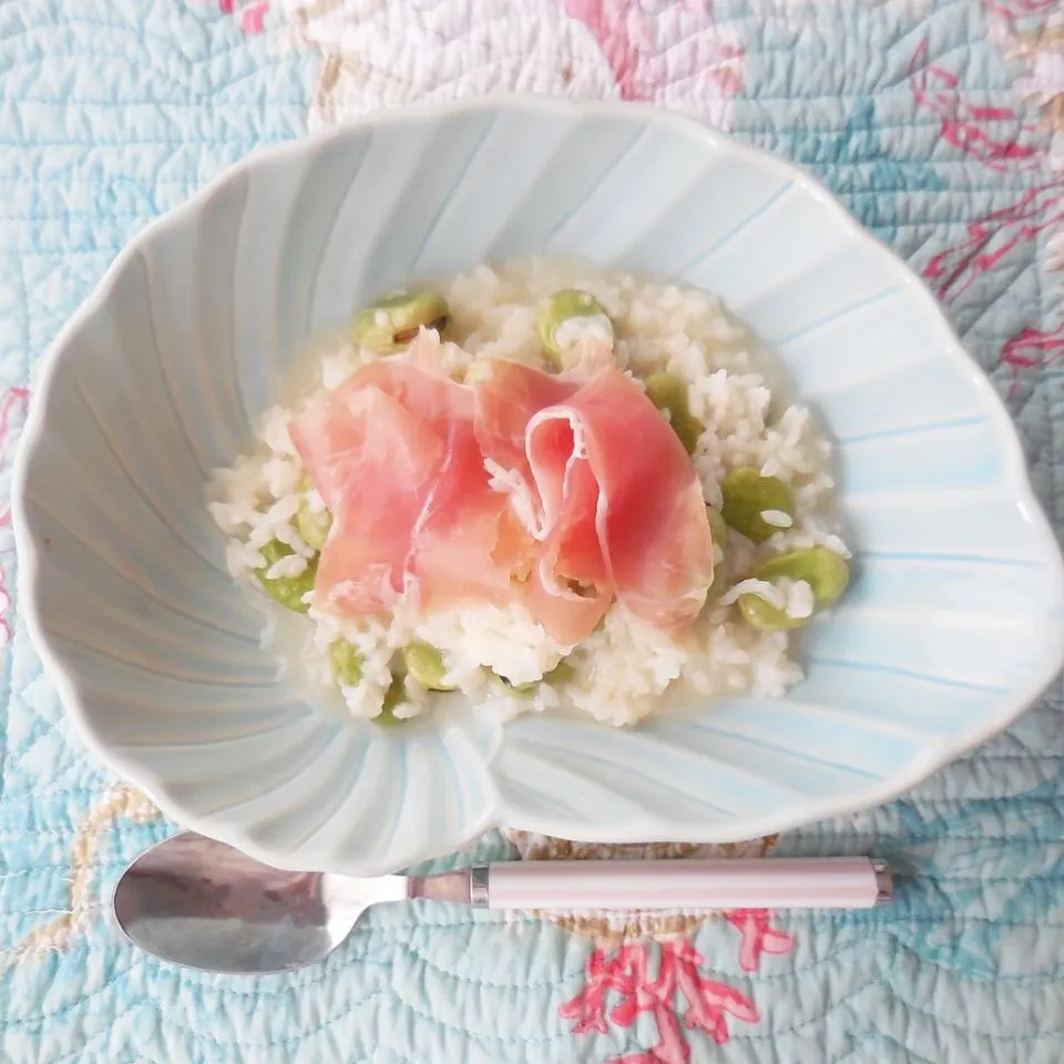 液体塩こうじで♪そら豆と生ハムの塩こうじリゾット♪|ハナマルキさん