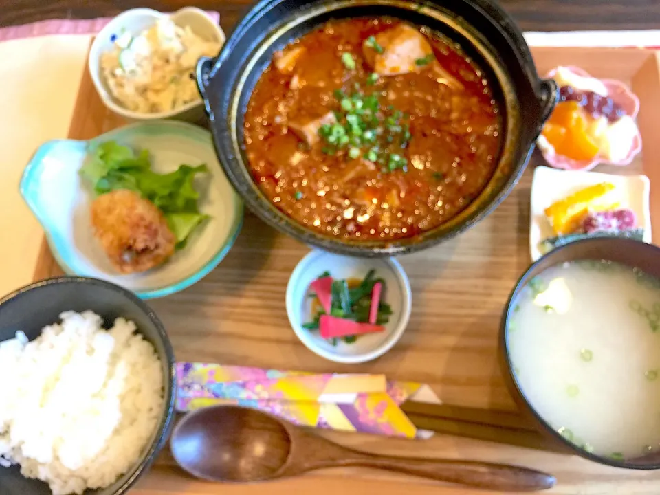 麻婆豆腐鍋定食|きらさん