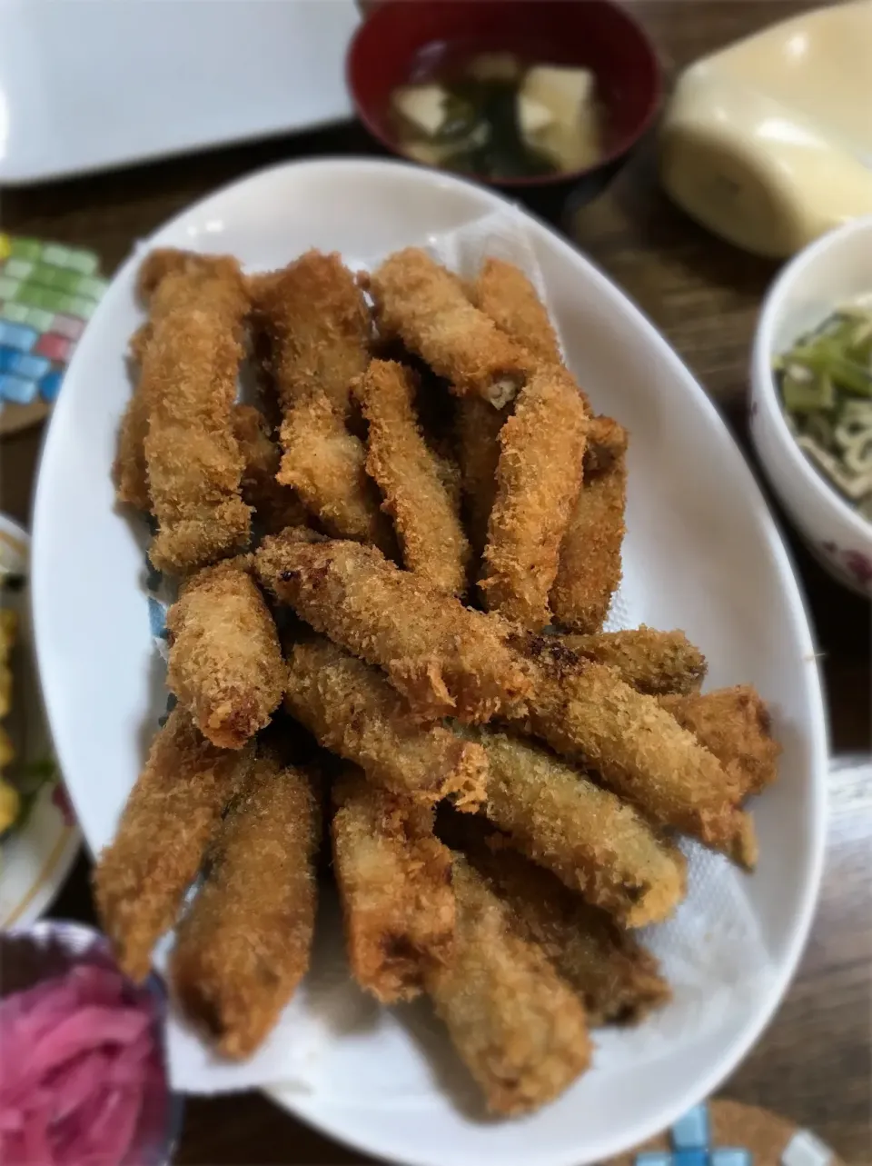 エリンギ、オクラの豚肉巻き揚げ|ちびろ菌さん