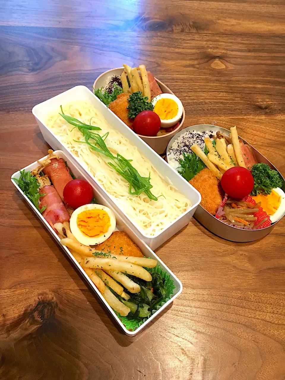 2018.8.9.職場のお弁当と子供達のランチ弁当🍙 #そうめん弁当|りいたあさん