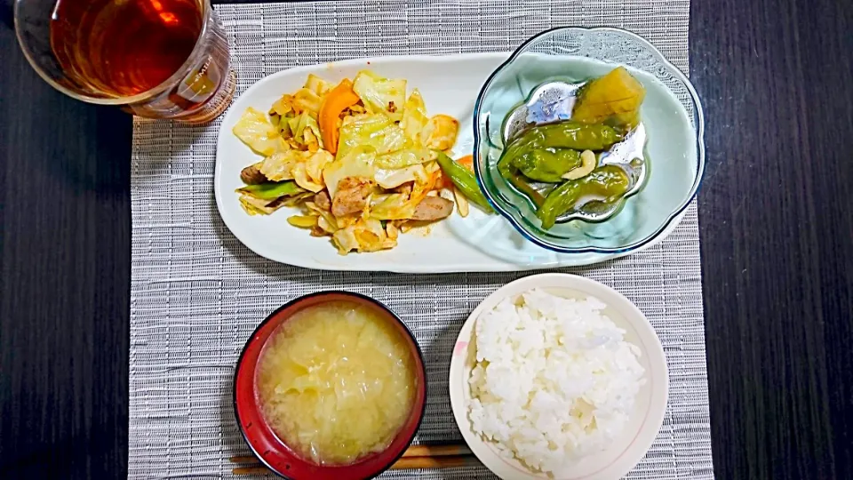 回鍋肉、ナスと獅子唐の揚げ浸し|サトリさん