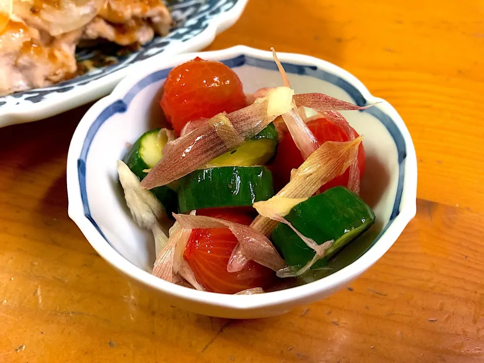 きゅうりとミニトマトとみょうがの甘酢漬け|ルドルフさん