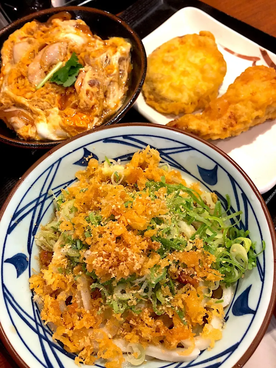 冷ぶっかけうどん、親子丼、柏天、イモ天@丸亀製麺|miyaさん