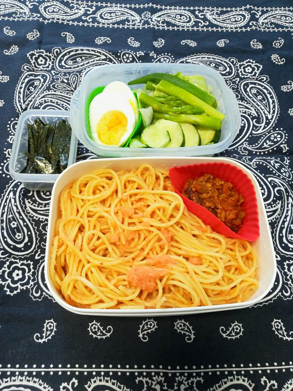 明太子スパゲッティ弁当🍱|とにおさん