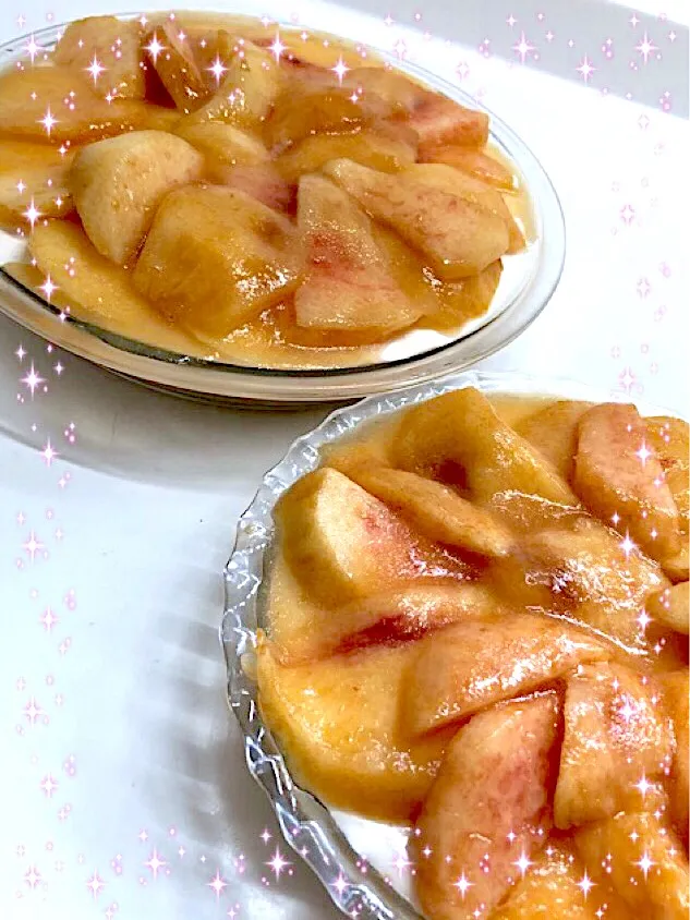 桃の🍑チーズタルト🥧|三姉妹のママさん