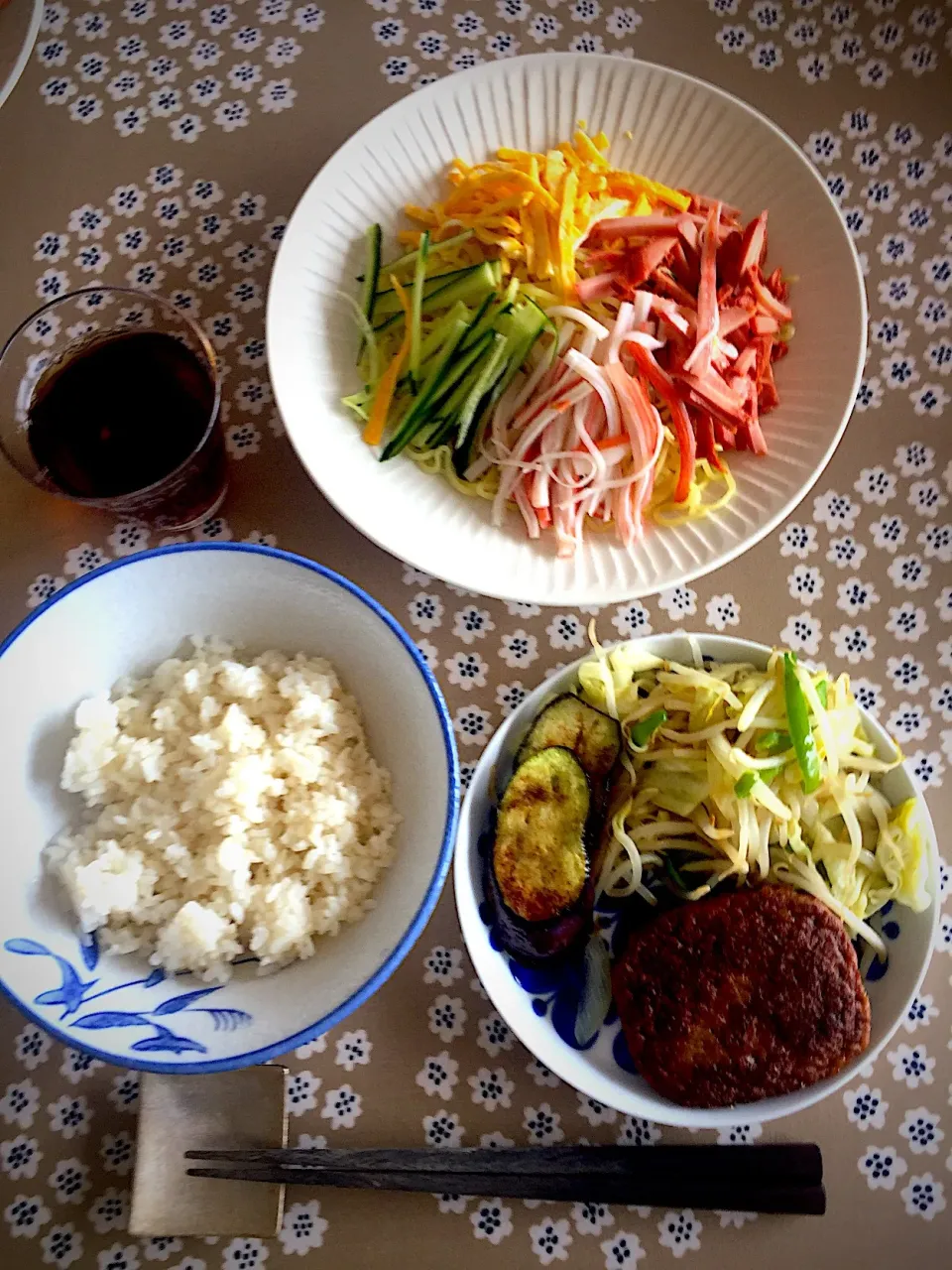 冷麺とハンバーグ定食|えのさん