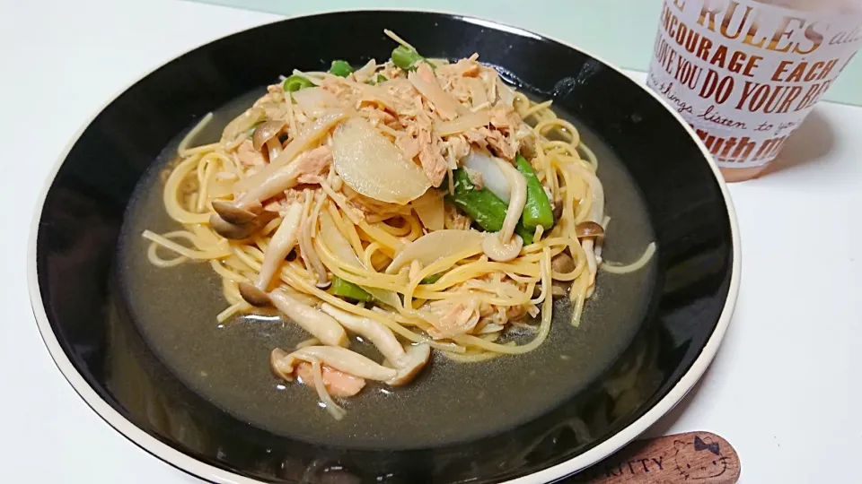 ツナとキノコの和風パスタ🍝|mky710801さん