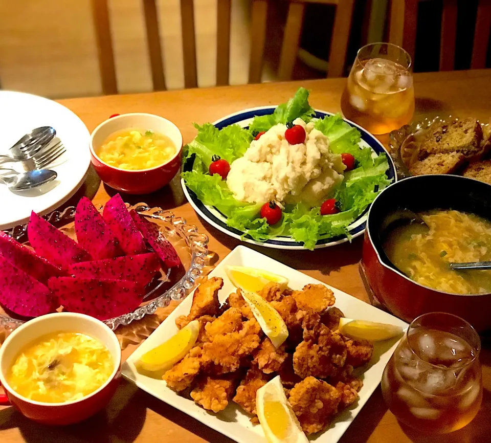 Crispy fried chicken #mashedpotatoes #fukahire soup|Babyluv Cabrera Ocampoさん