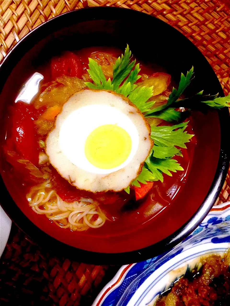 トマトセロリスープ素麺龍眼のせ
#島原手延べ素麺|Cuisineさん