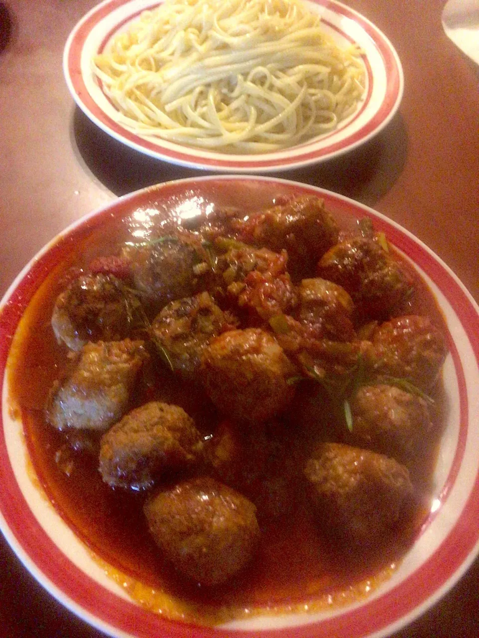 Spaghetti con polpettini🍝ｽﾊﾟｹﾞﾃｨ ｺﾝ ﾎﾟﾙﾍﾟｯﾃｨｰﾆ    Spaghetti w/meatball&tomato sauce🇮🇹ﾐｰﾄﾎﾞｰﾙのﾄﾏﾄｿｰｽ ｽﾊﾟｹﾞﾃｨ|🌈Ami🍻さん