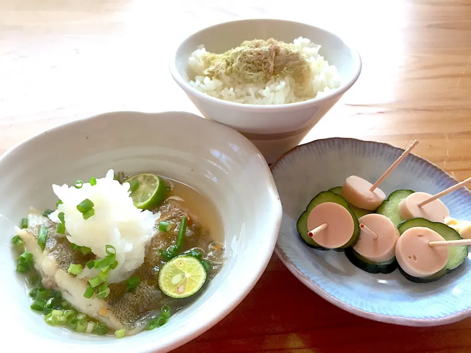 ヒラメを揚げて、つゆで食べました。|pepiさん