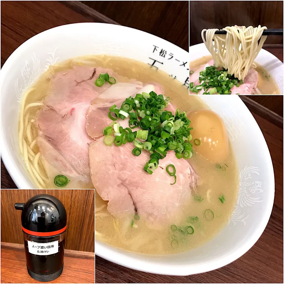 ラーメン(中)味玉@下松ラーメン 五ッ星(神田)|塩豚骨さん