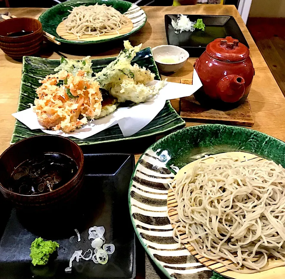 十割せいろと桜海老とシラスのかき揚げ🦐 @手打ち十割蕎麦処蕎仙|くっきいさん