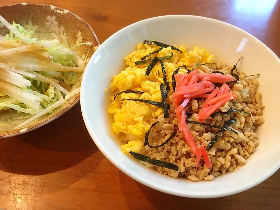 18/08/17 ランチ♪ そぼろ丼 大根サラダ|ikukoさん