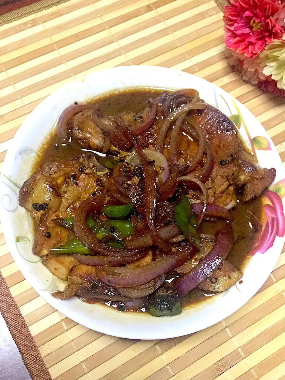 Snapdishの料理写真:Spicy Pork Steak Ala Cehl #lutongpinoy #LutoNiCehl|Cehl Chiong Datuganさん