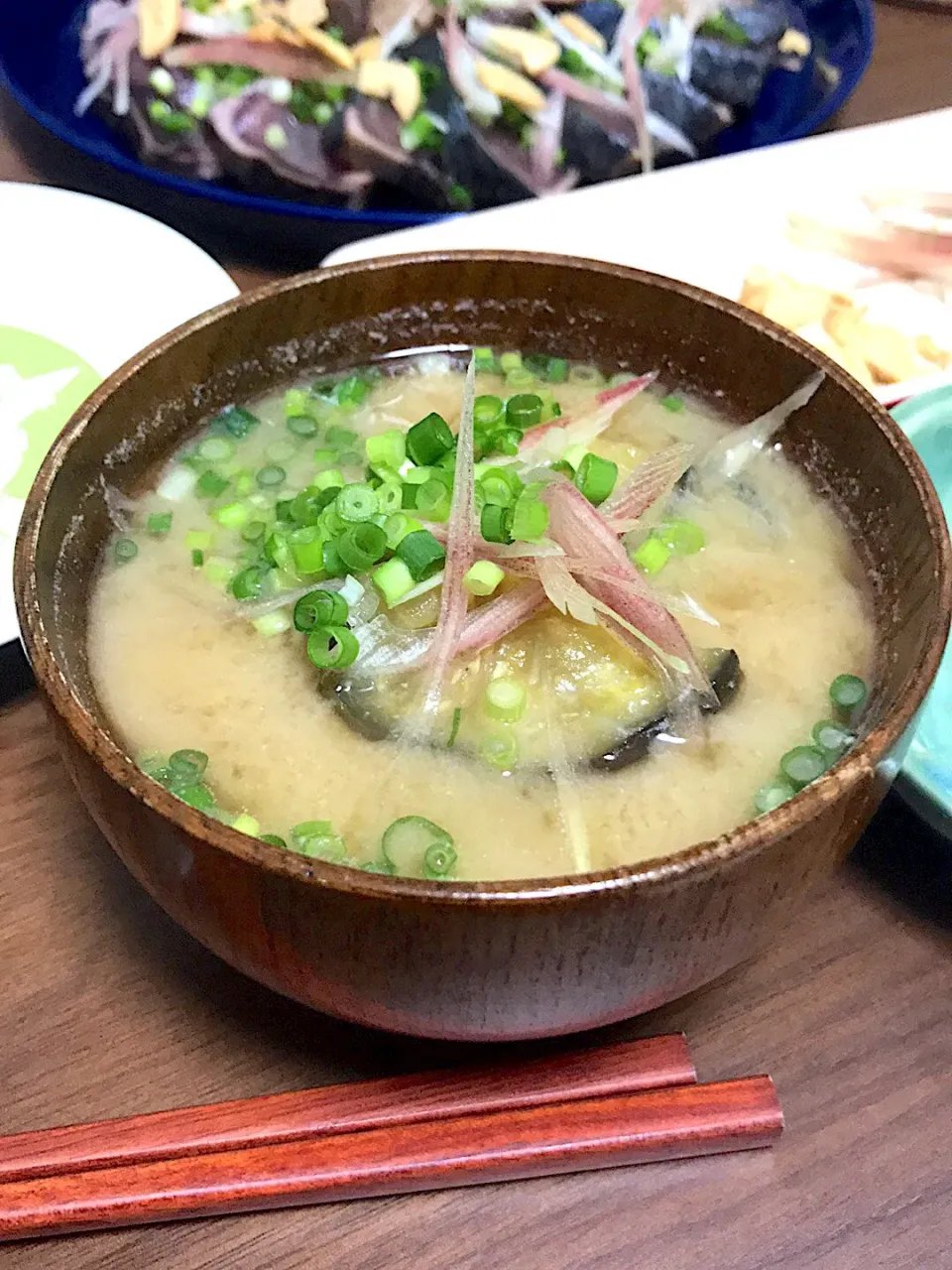 茄子とミョウガの味噌汁|takaumezさん