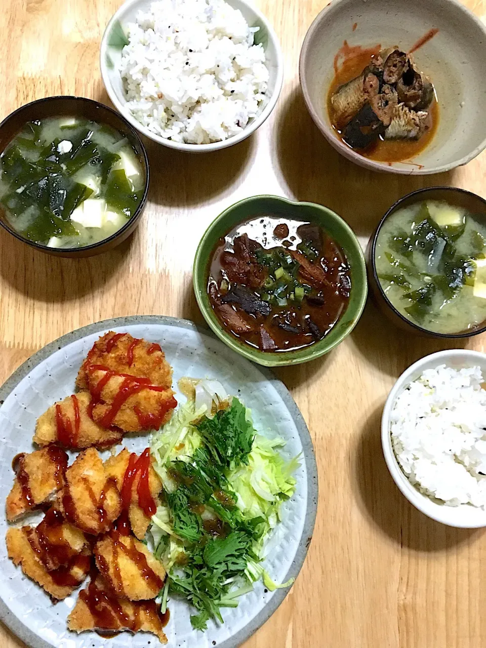 チキンカツな晩ごはん(´◡`๑)|さくたえさん