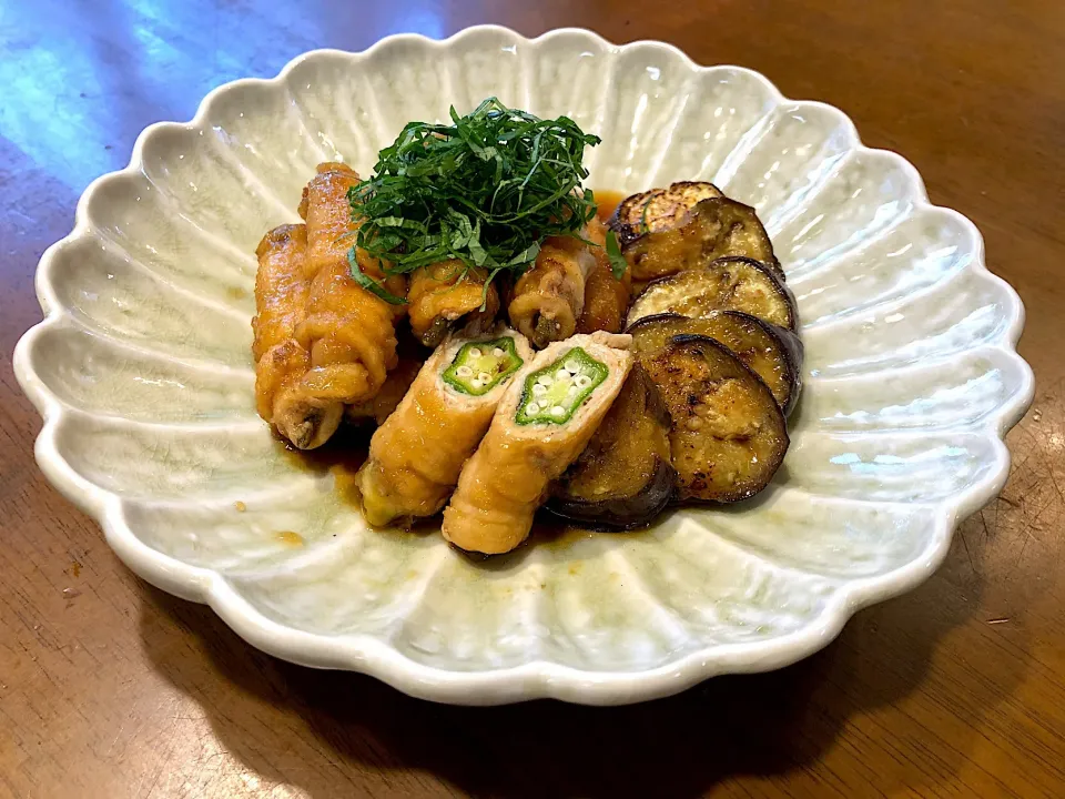 オクラの肉巻きと茄子の南蛮漬け|いく❤️さん