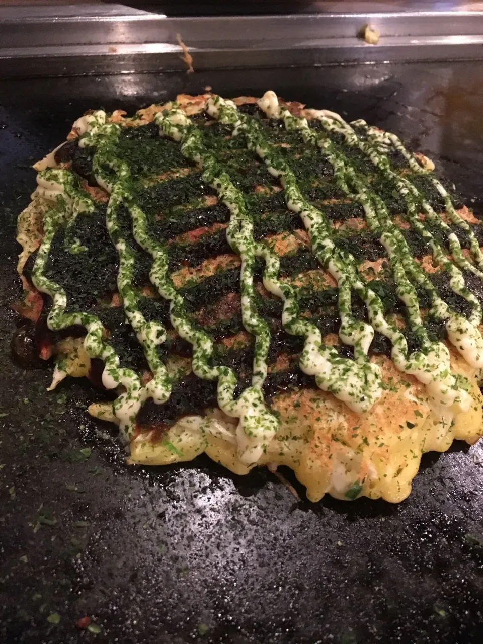 お好み焼き道頓堀で筋こん入りお好み焼き|フージさん