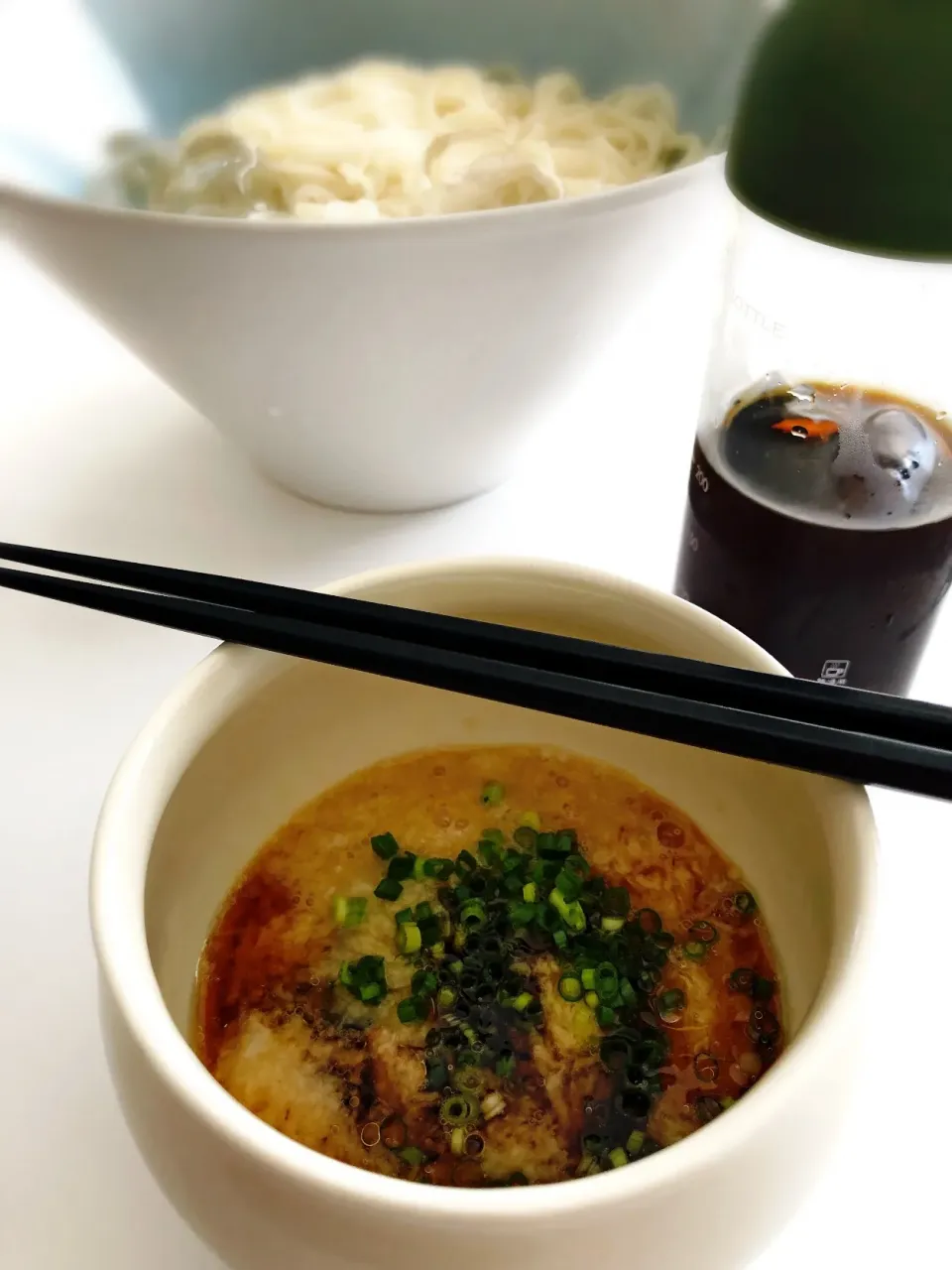 半田麺。鯖缶と自然薯入りのツユで。|mattさん