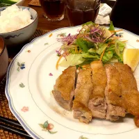 チキンステーキと豚汁⭐︎肉続きすぎ|ねぎぼうずさん