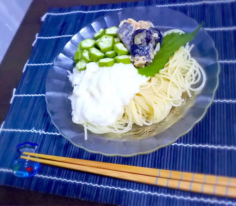 スープはヤマサ昆布つゆだけ！和風冷製ヘルシーパスタ|ひよこっちゃんさん