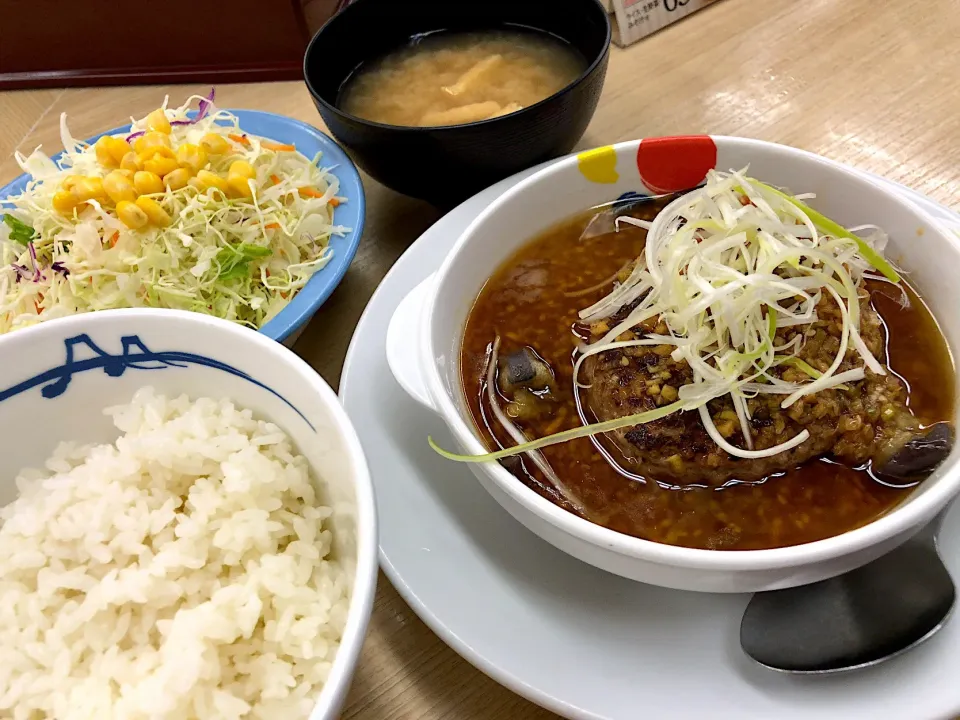 茄子とネギの香味醤油ハンバーグ定食|T. Wonderさん