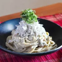 大葉とじゃこの豆腐クリーム冷製パスタ