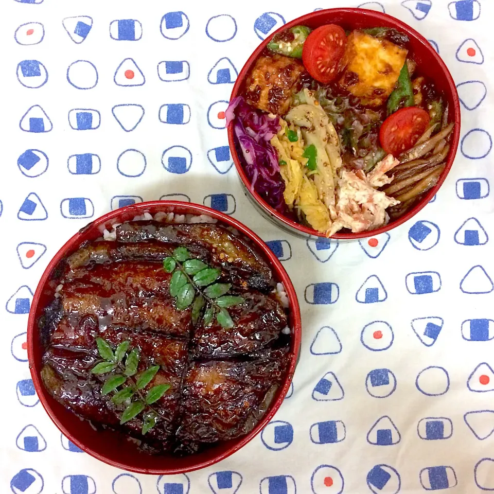 Snapdishの料理写真:#vegan弁当 
茄子の蒲焼き弁当|makiko_aさん