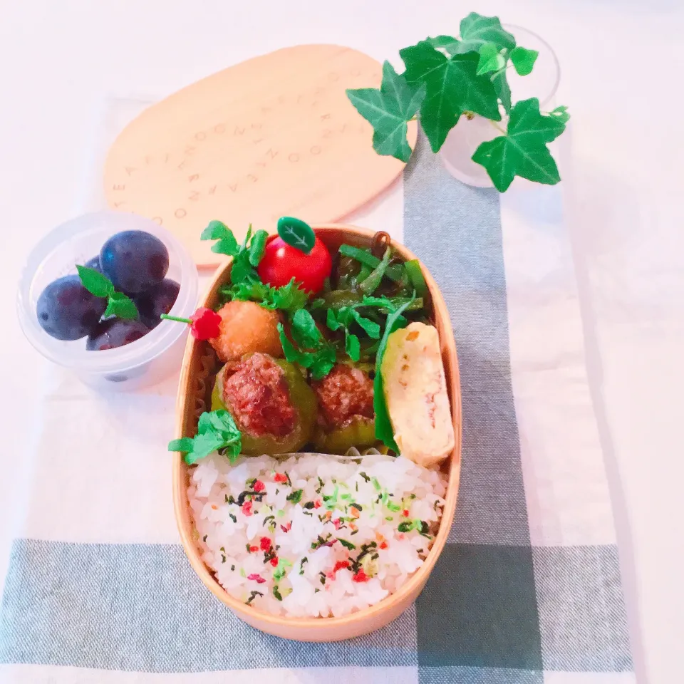 ピーマンの肉詰め弁当|Mikaさん