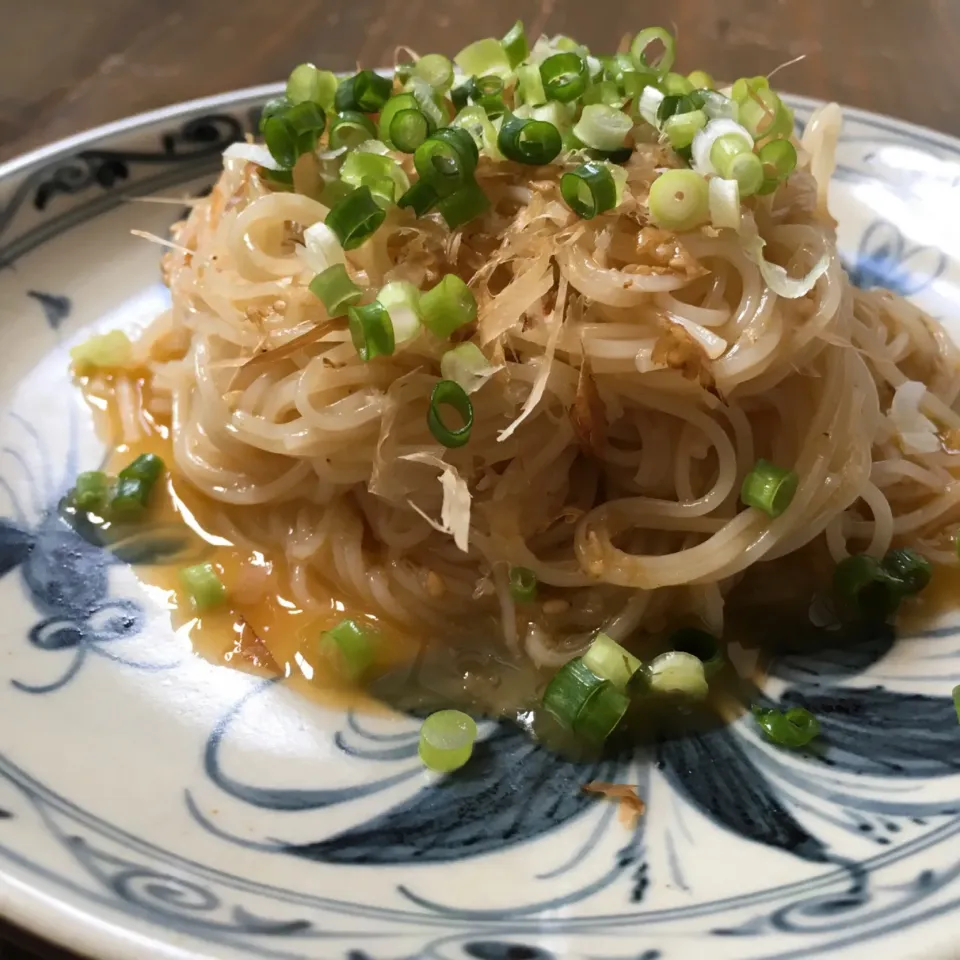 素麺で☆ネギおかかカルボナーラ|七海さん