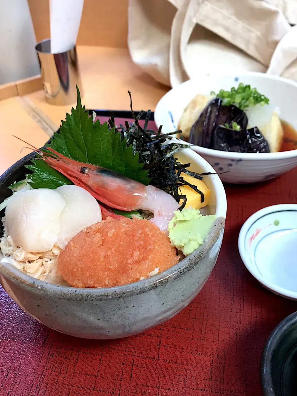 海の幸ちらし寿司/茄子と豆腐揚げ出し/味噌汁|山内博之さん