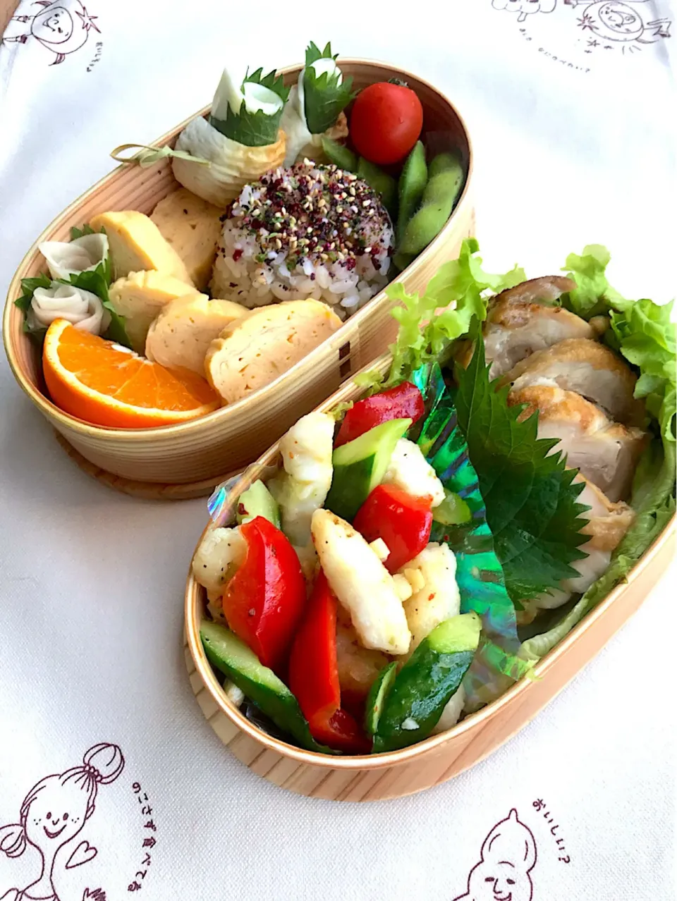 今日のお弁当🍱 烏賊ときゅうりの炒め物&鶏チャーシュー|とんちんさん