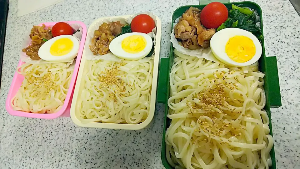 夫肉息子娘お弁当❣️うどん #うどん|かねしろ食堂さん