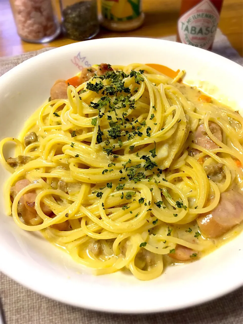 ちょいシチューでカルボナーラ
#思いつき料理 #簡単料理  #リメイク料理|morimi32さん