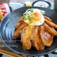 味ぽんで作る！簡単鶏チャの♪チャーシュー丼