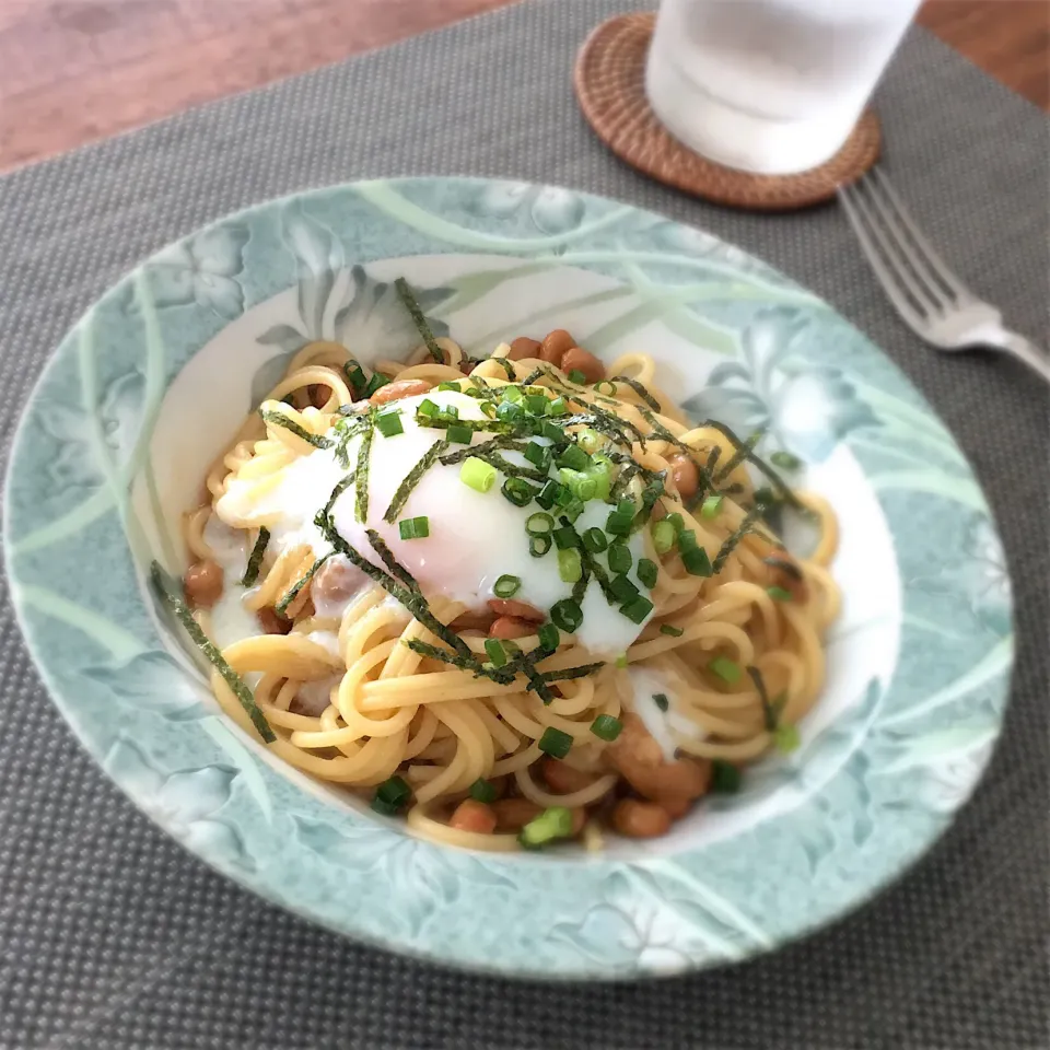 Snapdishの料理写真:納豆スパゲッティ🍝|𓇼 Ⓢ Ⓗ Ⓘ Ⓝ Ⓞ Ⓑ Ⓤ 𓇼さん