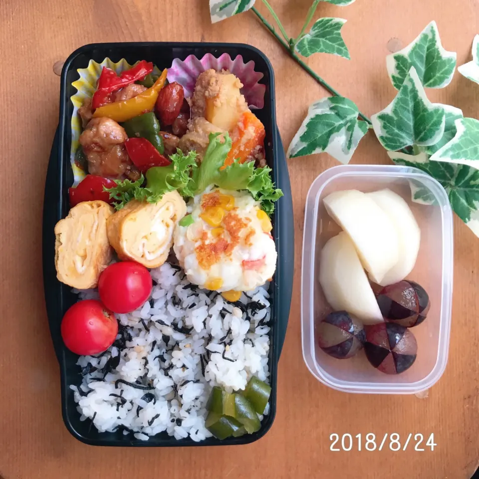 久しぶりの息子弁当 2018.8.24...♪*ﾟ|ばろんさん