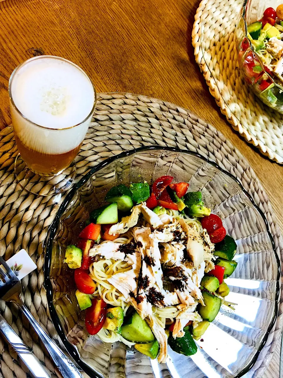 蒸し鶏と夏野菜の 冷製パスタ|あつこさん