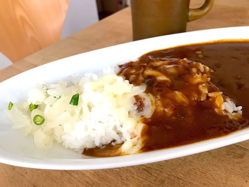 カレー！チーズと手作りラッキョをトッピング|acoさん